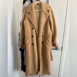 Locking Knit Down Sherpa Long Trench Coat